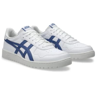 Image of Asics Sportstyle Japan Unisex Trainers, Size: 5, White/blueberry Imitation leather/ textile