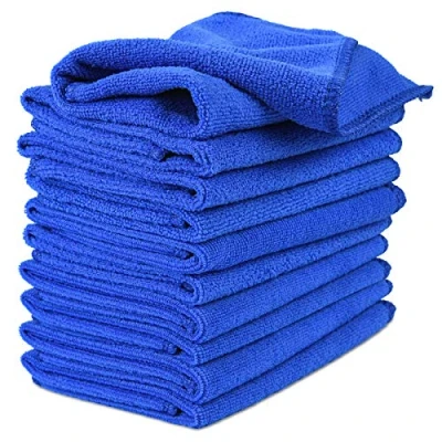Image of URAQT Microfibre Cleaning Cloths, 10 Pack Car Two layer Thickened Towels, Lint Free Super Absorbent Towel for Household and Washing, Drying, Detailing, 30x30cm