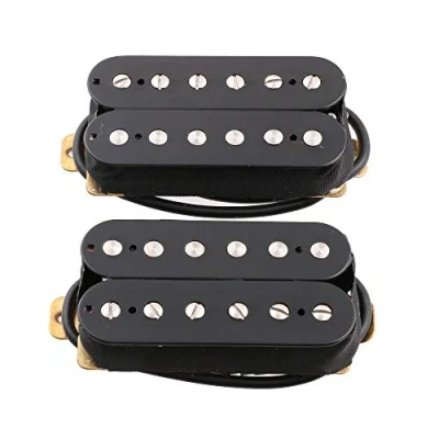 Image of LYWS Alnico 2 Magnet Electric Guitar Humbucker Pickup Set Neck Bridge Black (Bridge+Neck)