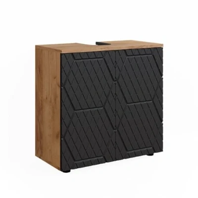 Image of Vicco Sink base cabinet Irma, Gold power oak/Anthracite, 60 x 59 cm