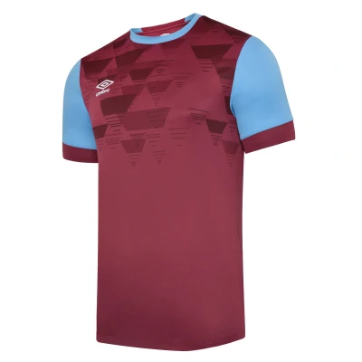 Image of Umbro Childrens Unisex Childrens/Kids Vier Jersey (New Claret/Sky Blue) Multicolour Size 7 8Y