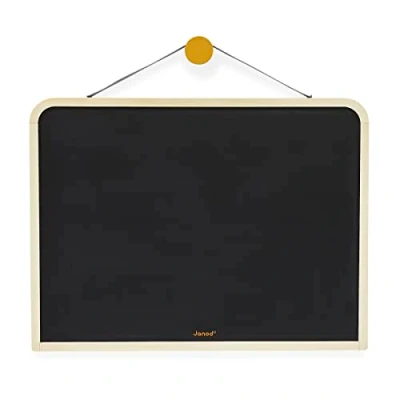 Image of Janod Large Double Sided Wall Mounted Blackboard For Writing and Drawing Includes 3 Chalks + 1 Brush FSC Wooden Toy Years +, J09635