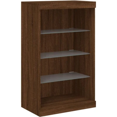 Image of vidaXL Sideboard with LED Lights Brown Oak 60.5x37x100 cm