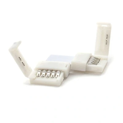 Image of SeKi RGBW 5 PIN L Clip 10 mm LED Strip SMD5050 White RGB+W, Connector (Corner Connector)