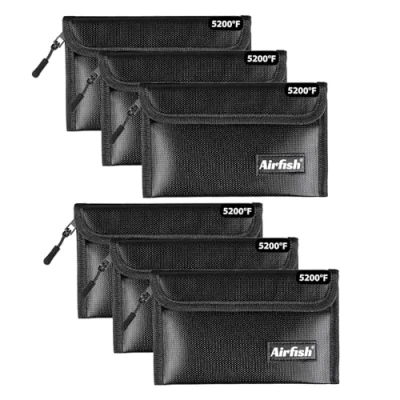 Image of Fireproof Money Bag, 5 x 8 Inch, Wallet, Waterproof Zipper Small Valuable Bag