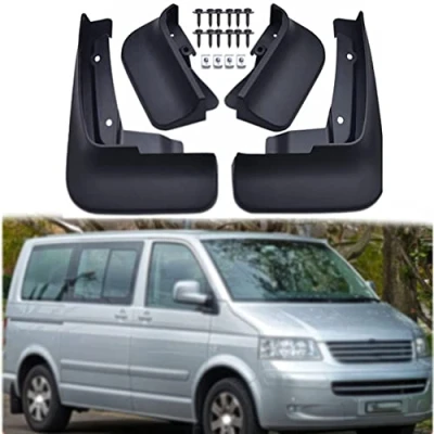 Image of LIUTA 4 Pcs Car Mudguards Mudflap Set Compatible for VW T5 T6 T7 2008 2021 Protection Front Rear Mud Flaps Kit Rubber Fender Wheel Splash Guards Auto Accessories with Fixing Screws