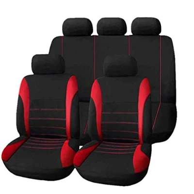 Image of HotYou Classic Car Seat Covers Set Front &amp; Rear complete with headrest Covers,Removable and washable,Red