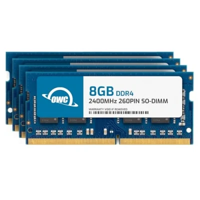 Image of OWC 32GB Memory Upgrade Kit 4 x 8GB PC19200 DDR4 2400MHz SO DIMMs for 27 inch iMac with Retina 5K (Mid 2017) and compatible PCs