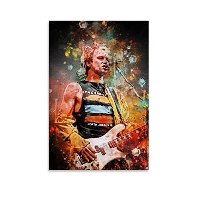 Image of YZLI 80s Guitarist Sting The Police Poster Decorative Painting Canvas Wall Art Living Room Posters Bedroom 12x18inch(30x45cm)