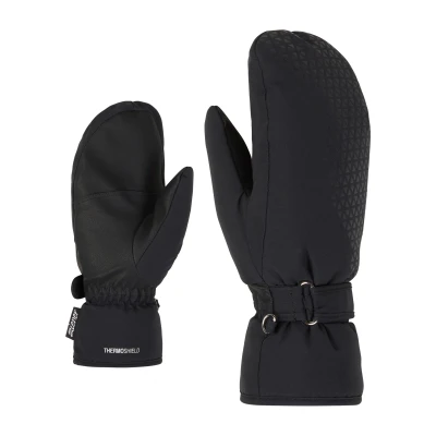 Image of Ziener KISARI Women&#039;s Ski Mittens/Winter Sports Waterproof PFC Free Black 8.5