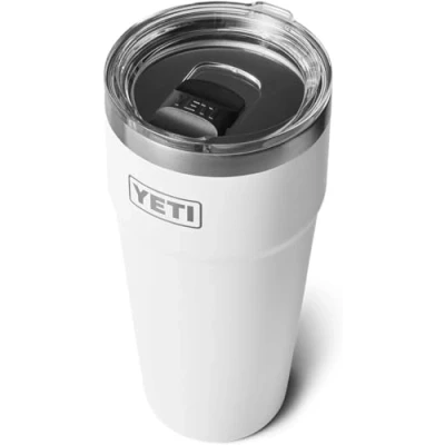Image of YETI Rambler Cup, Vacuum Insulated Stainless Steel Stackable Cup with Magslider Lid, White, 30 oz (887 ml)