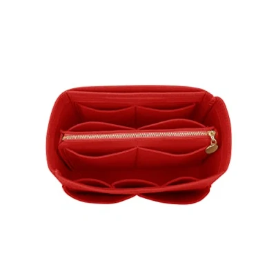 Image of LEXSION Felt Purse Bag Organizer Insert with zipper Tote Shaper Fit Speedy Neverful PM MM, 1 Red, M