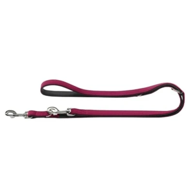 Image of HUNTER Softie Art Nubuk Nickel Training Lead Rope, 20 x 200 cm, Large, Raspberry/Nappa Black/Pink