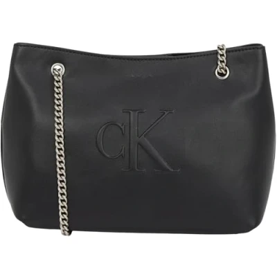 Image of Calvin Klein Women’s Sculpted Chain Shoulder Bag, Black (Na Black), One Size