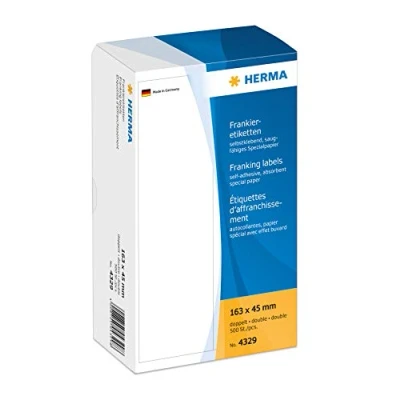 Image of Herma 163 x 45 mm Double Franking Labels (Pack of 500)