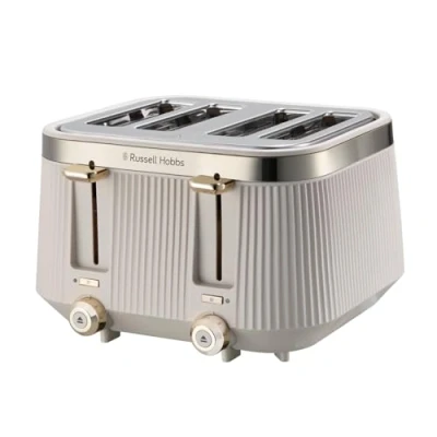 Image of Russell Hobbs Bronte 26771 4 Slice Toaster Stone, Silver/Grey
