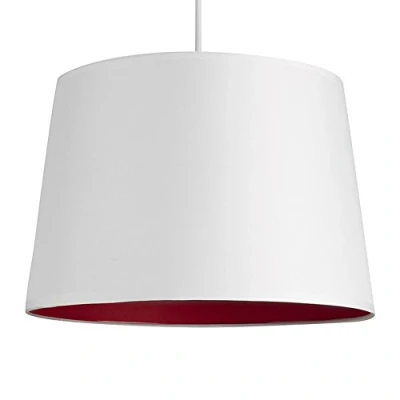 Image of MiniSun Modern White &amp; Red Tapered Ceiling Pendant Light Shade