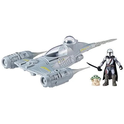 Image of Mission Fleet Mando&#039;s N 1 Starfighter, Grogu &amp; Mandalorian Action Figure Set, Ships, Toys for 4 Year Old Boys Girls