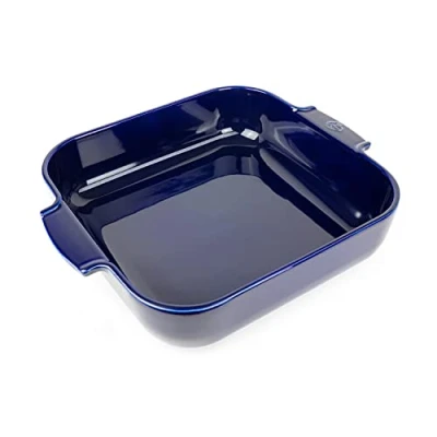 Image of PEUGEOT Square ceramic Baking Dish 36 cm (including handles) x 29.5 7.5 capacity: 5.4 L 10 year guarantee Blue Colour