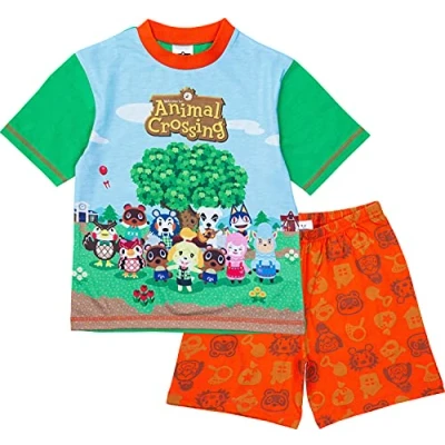 Image of Animal Crossing Boys Pyjamas, Kids Gamer PJs, Official Nintendo Gaming Merchandise (5 6 Years, 5_years) Orange