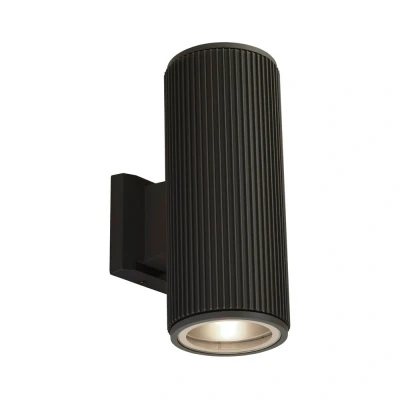 Image of Up Down Wall Porch Light Black With Clear Glass