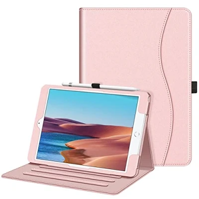 Image of FINTIE Case for iPad 9th / 8th 7th Generation (2021/2020/2019) 10.2 Inch [Corner Protection] Multi Angle Viewing Stand Cover with Pocket &amp; Pencil Holder, Auto Wake Sleep, Rose Gold