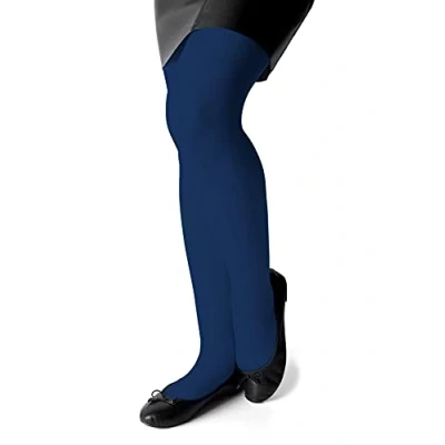 Image of Romartex Girls Kids Opaque 70 Denier Microfibre Tights, 3 4 years, dark blue