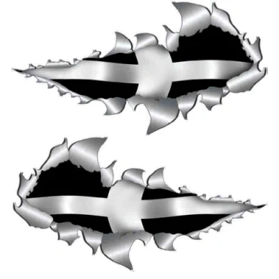 Image of Cornish Flag Metal Rip Open Sticker 150mm