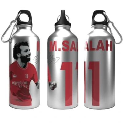 Image of Partisan Liverpool Bottle Salah 2 Lid Aluminium 750ml Silver