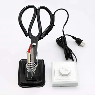 Image of MBLUE 1Pc Adjustable Electric Heating Tailor Scissors with Switch Controller and Stand