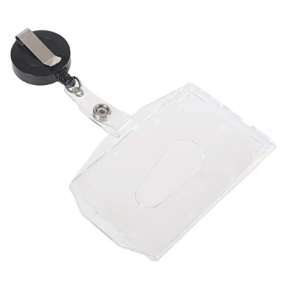 Image of EUROPEL Badge Reel, Retractable with Transparent Hard Plastic Closed Holder, 54x85mm, Pack of 10 Pieces