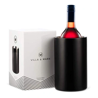 Image of Villa &amp; Marx Wine Chiller Elegant Champagne Bucket with Premium Box Insulated Bottle Cooler Without Ice Double Walled Bucket, Fits And Cools All Bottles (Black)