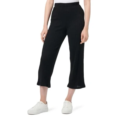 Image of PIECES Women&#039;s Pclena Hw Cropped Pants Fabric Trousers, Black, M