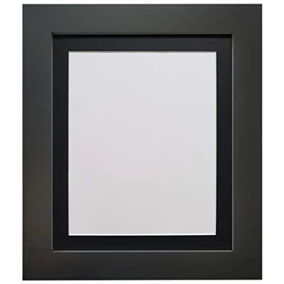Image of FRAMES BY POST London Picture Photo Frame, Plastic Glass, Black with Mount, 20 x 16 Image Size 12 Inch