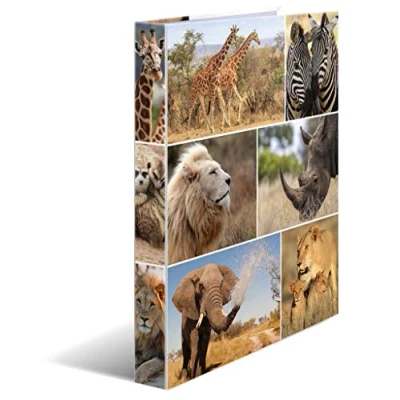 Image of HERMA Ring Binder Animals with Africa Motif, A4, 35 mm Spine, Slim 2 made of Cardboard