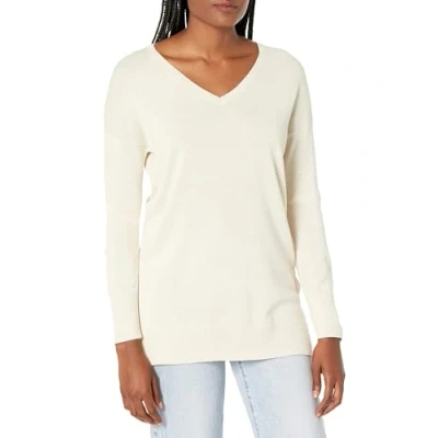 Image of Amazon Essentials Women&#039;s Lightweight Long Sleeved V Neck Tunic Sweater (Available in Plus Size), Oatmeal Heather, L