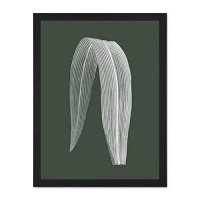 Image of Wee Blue Coo Botanics Hunter Folded Leaf Large Black Framed Art Print Wall Poster 18x24 inch