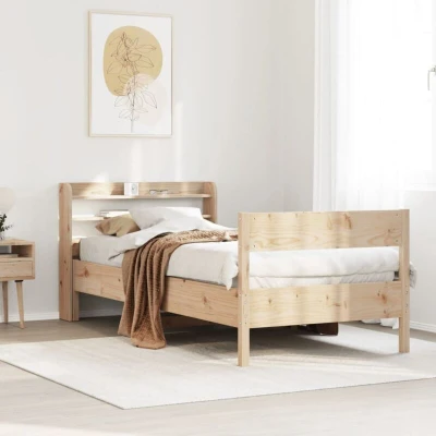 Image of vidaXL Bed Frame without Mattress 75x190 cm Small Single Solid Wood Pine