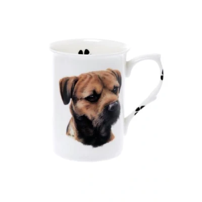 Image of (BB9) SINGLE BONE CHINA BEAKER/ MUG/CUP Border Terrier dog KIRSTY JAYNE