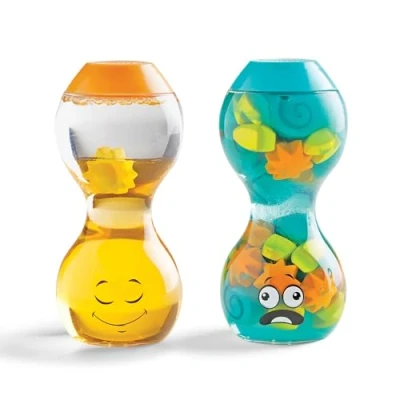 Image of Learning Resources Express Your Feelings Sensory Bottles Overwhelmed &amp; Calm, Ages 3+, Emotions Toys for Children, Toys, Fidget Social and Emotional