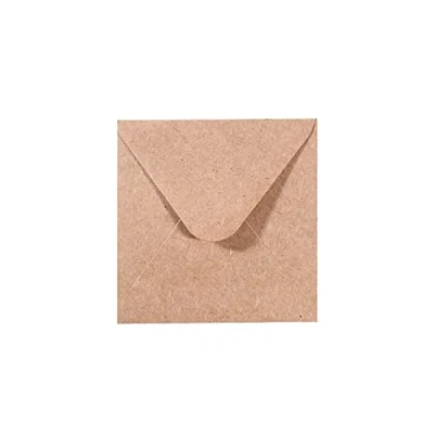 Image of Vaessen Creative Small Square Florence Envelopes for Greeting Cards, Kraft, Set of 25, Matching Cards Available, Brown,3.7 x 3.7 inches