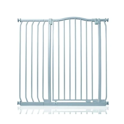 Image of Safetots Extra Tall Curved Top Safety Gate, 98cm 107cm, Matt Grey, 100cm in Height, Pressure Fit Stair Baby Gate for Doors Hallways and Spaces, Barrier, Easy Installation