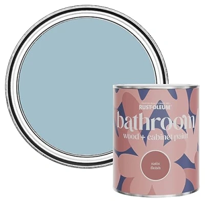 Image of Rust Oleum Blue Moisture Resistant Bathroom Wood and Cabinet Paint in Satin Finish Nan&#039;s Best China 750ml