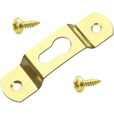 Image of 30 PCS Picture Hanging Plate,Keyhole Hangers with Screws,Pegs for Photo Frames (Gold)