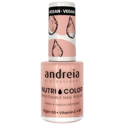 Image of Andreia Professional NutriColor Breathable Nail Polish Vegan and Cruelty Free DIY Art with Long Lasting Gloss Finish Colour NC11 Pink 10.5ml