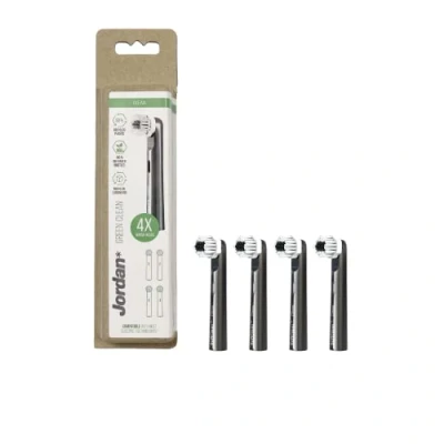 Image of Jordan ® Green Clean Electric Toothbrush Heads for Sustainable Tooth Brush Oral b Compatible 4 Units Pack