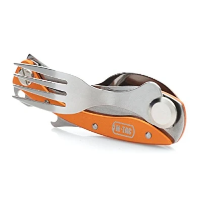 Image of M Tac 3 in 1 Spork Spoon Fork Bottle Opener Utensil with Carabiner (3in1)