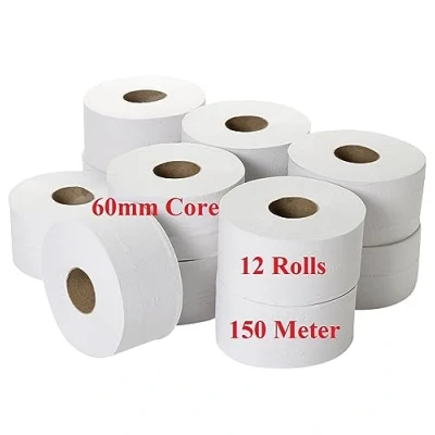 Image of Mini Jumbo 2ply White Toilet Paper Rolls Commercial 150 Meter 60mm Core (60mm Core)
