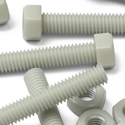 Image of 50 x Glass Filled Reinforced Super Nylon Hex Head, M6 40mm, Plastic Nuts and Bolts, Washers, Hexagon