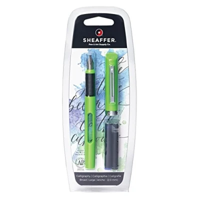 Image of Sheaffer Calligraphy Single Broad Nib Fountain Pen Green